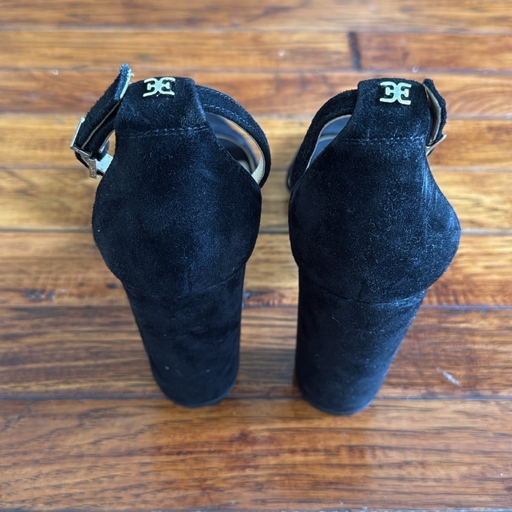 SAM EDELMAN - Black Suede Yaro Block Heel Sandal, size 9 - Picture 4 of 7
